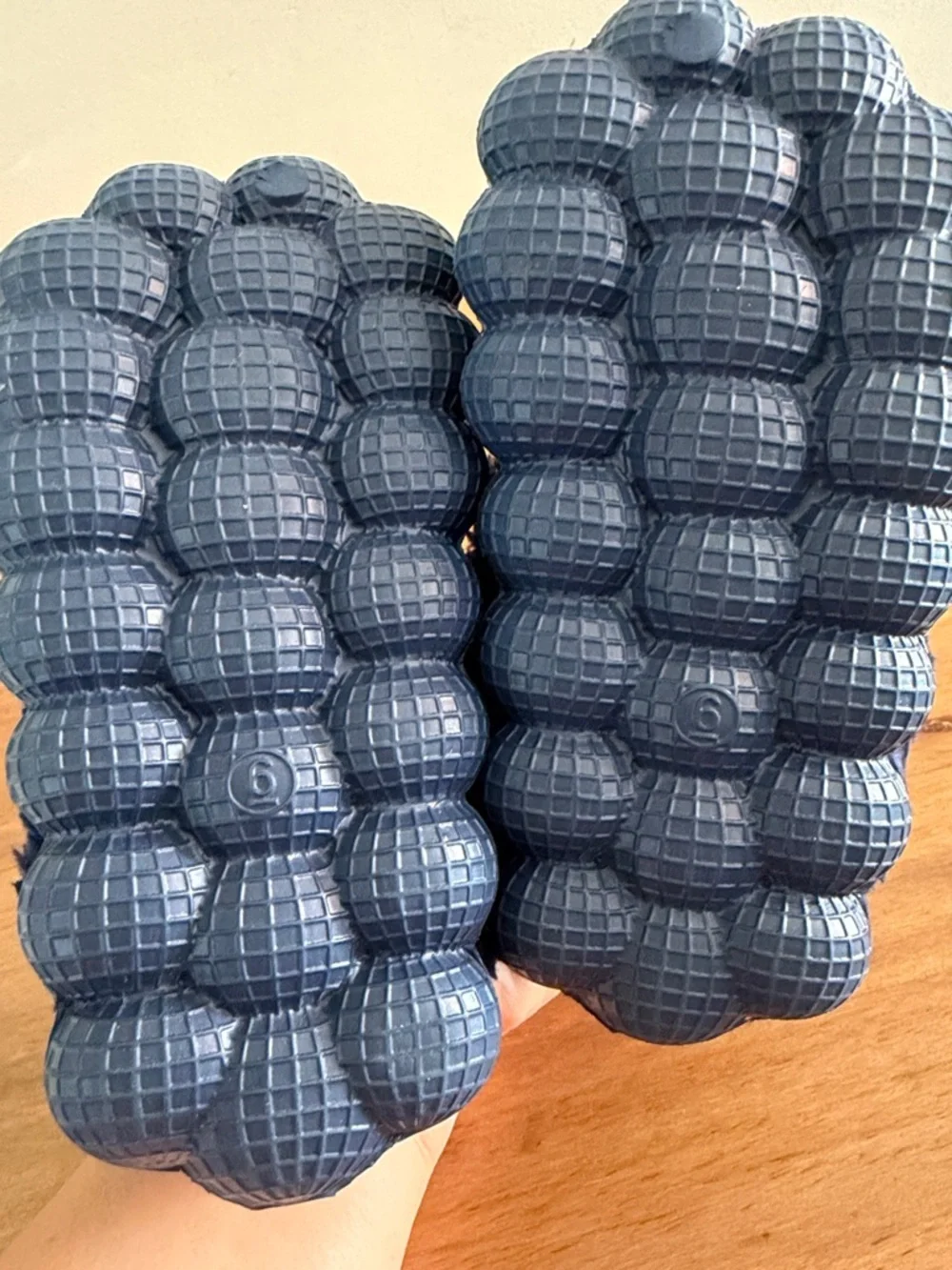 Kids Bubble-Textured Slippers with Plush Cuff - Navy Size 6 Boys - Picture 5 of 6